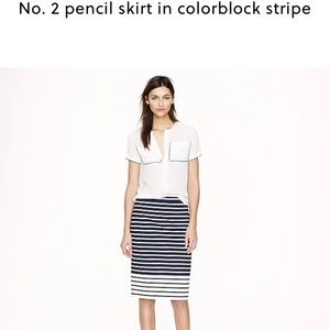 J. Crew No. 2 pencil skirt in color block stripe